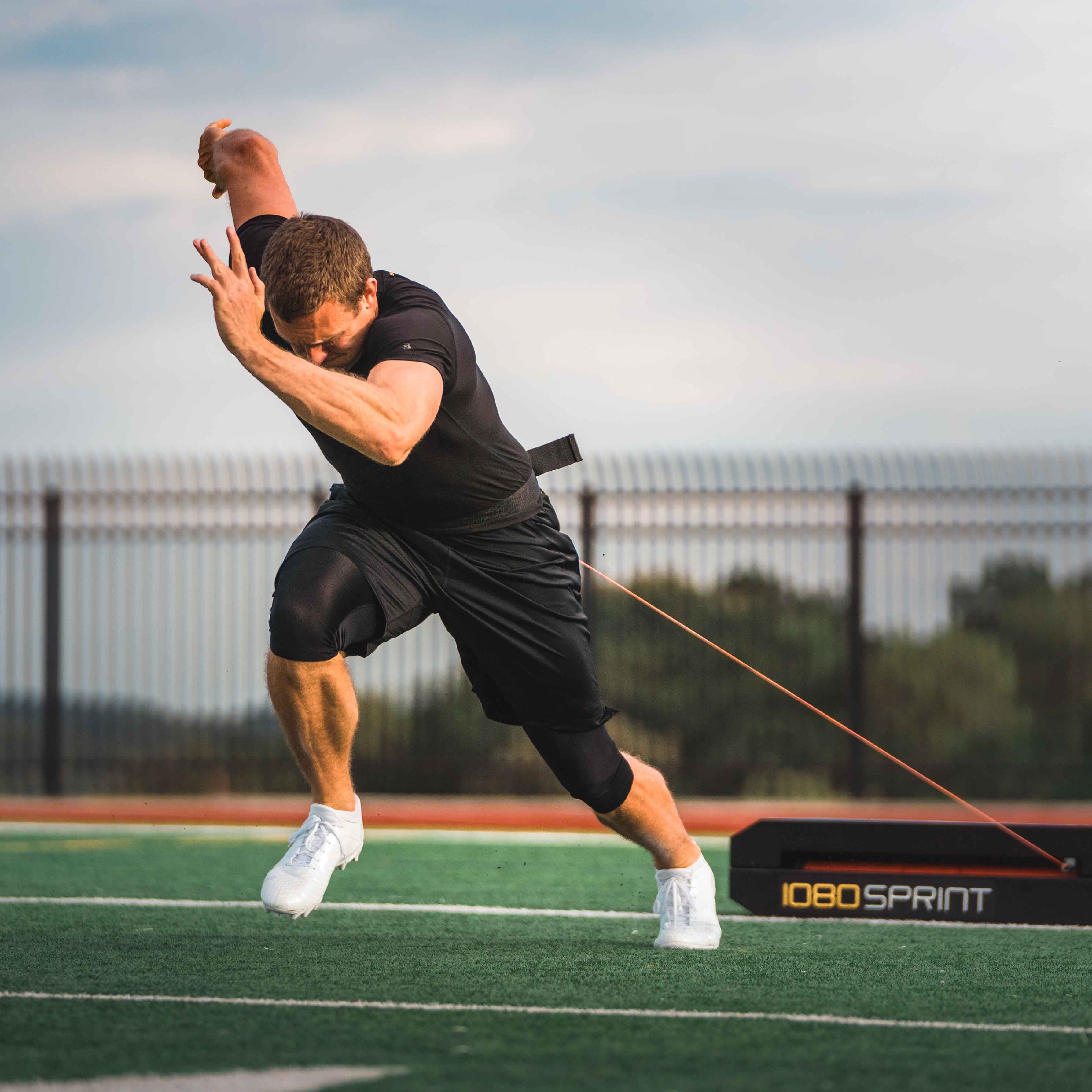 Athlete sprinting with an original 1080 Sprint